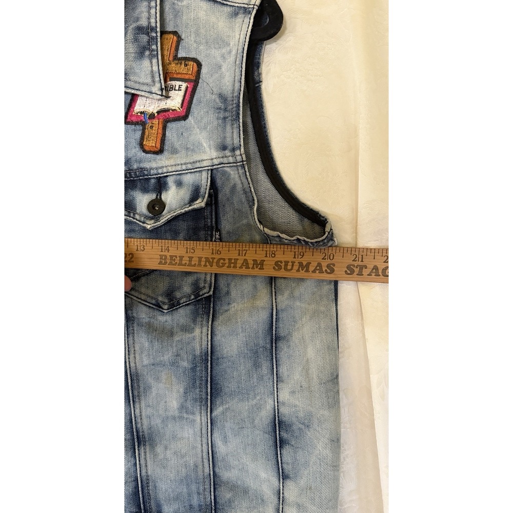 Christian Motorcyclists Association Mens M Denim Vest Blue CMA-USA - Picture 5 of 12